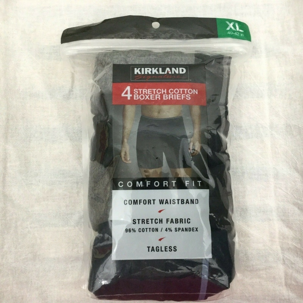 Kirkland Mens Boxer Briefs XL NEW cotton OPEN